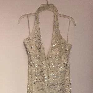 STUDIO 17 ,Ivory Beaded long evening gown Sz. 12